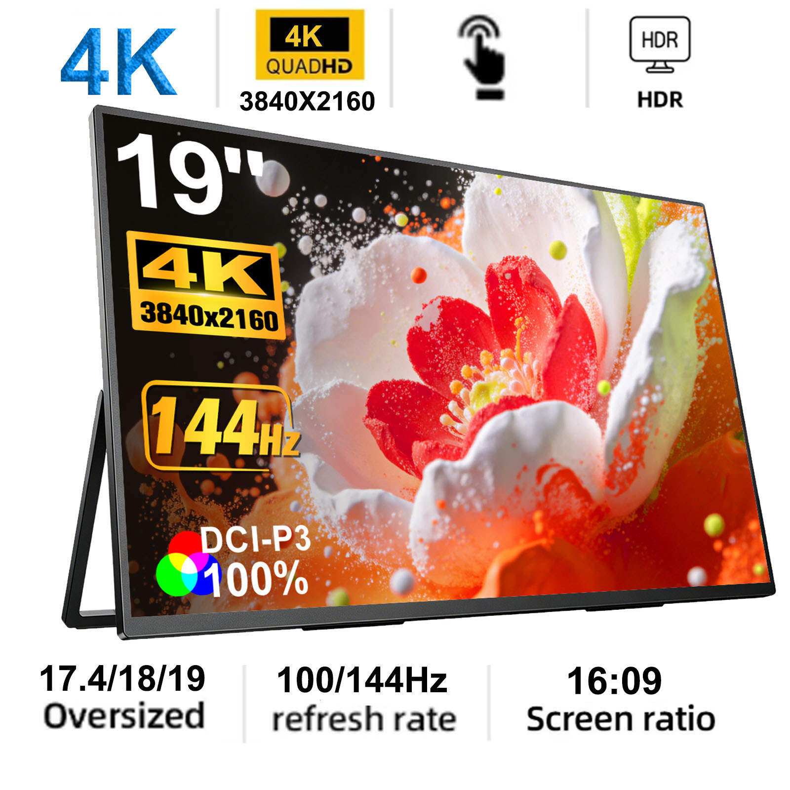 Gaming Console Connect With Phone - Monitor Portatile Gaming 4K 17.4/18.5/19 Pollici